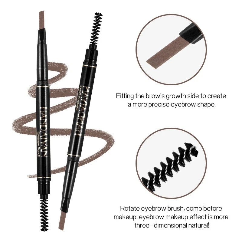 Eyebrow Pencil Waterproof Brow Liner with Brush Make Up Tint Microblading Tattoo - Image 2 of 4