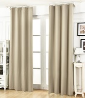 Woltu 2X Gardine Vorhang Blickdicht Mit KräUselband Thermovorhang 135X245Cm Sand
