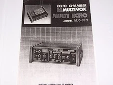 Multivox MX-312 Echo Chamber PDF Owner and Service Manuals