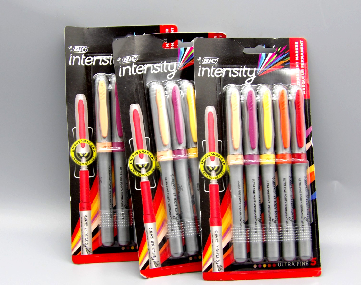3~ Bic Intensity Ultra Fine Permanent Marker Assorted Colors