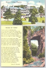 Vintage Natural Bridge Virginia Linen Postcard Tichnor Bros Hotel