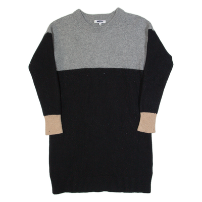 black knee length jumper dress Madewell Dresses | Madewell Colorblock Sweater Dress Small | Color: Black/Gray | Size: S