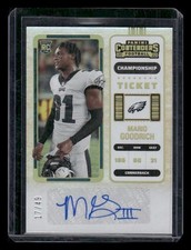 2022 Panini Contenders #295 Mario Goodrich AUTO /49 Rookie Champ Ticket Eagles