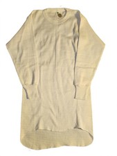 True Vintage 70s Hanes Waffle Thermal Shirt Ivory Long Sleeve Mens XL Green Tag