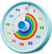 Rainbow Visual Timer for Kids, 60 Minute Silent Countdown Clock with Color Disk,