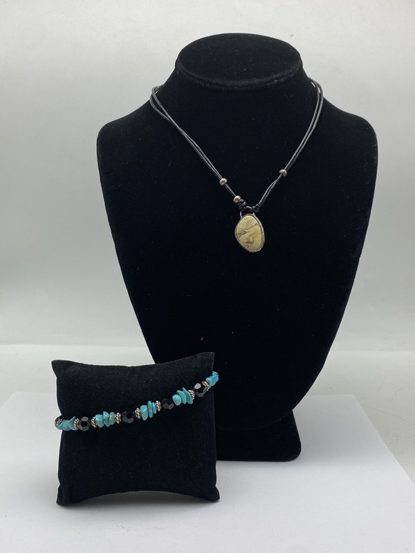 Sterling Silver Stone Assorted Jewelry Bundle 2pcs 28.6g
