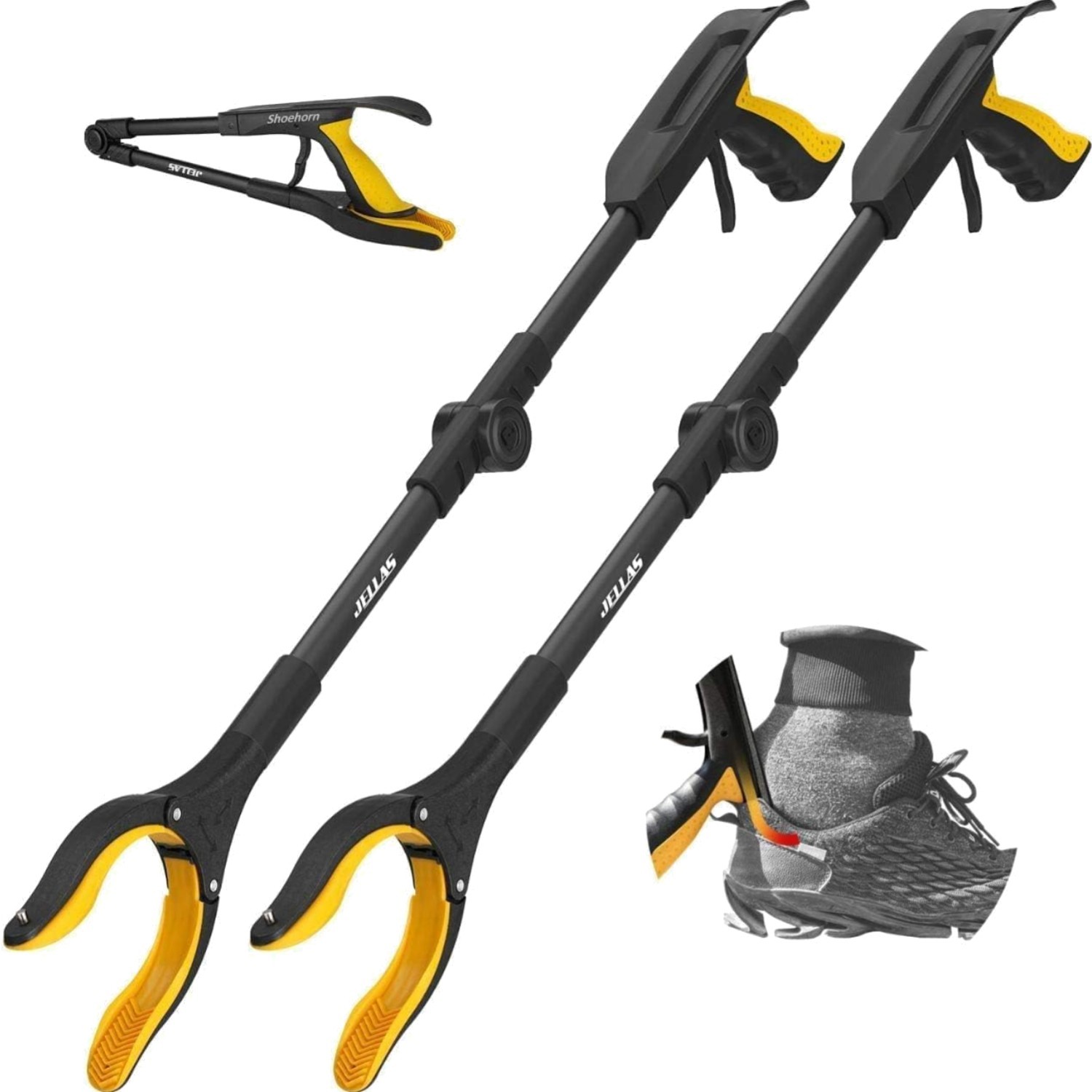 Faltbarer Greifer 2er Set 80cm von Jellas – Flexibel & Ergonomisch für Senioren
