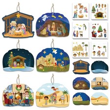 36Pcs Religious Crafts Nativity Stickers Make a Nativity Scene Sticker Orname...