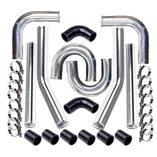 Universal 3 Inch Aluminum Intercooler Piping U-pipe Kitcoupler Blackt-clamps