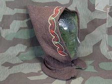 Vintage 1930s 1940s German Brown Wool Winter Hood Hat Ski WWII Green Lining Cute