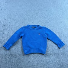 Polo Ralph Lauren Toddler Boy 3T Blue Crew Neck Knit Sweater Pony Logo