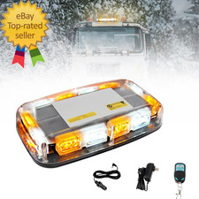 Rechargeable Amber White Emergency Roof Top Strobe Light Wireless Battery