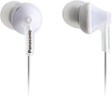 Panasonic RP-HJE125E-W Ergofit Wired Earbuds, Canal-Type In-Ear Headphones, Cust