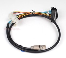 Mini SAS SFF-8644 to 4SFF-8482 Connector with IDE Power Port Hard Drive Cable 1M