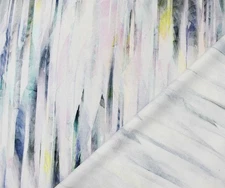 White-Pink-Multi Rayon Famous Maker Abstract Printed Twill Woven Fabric