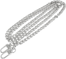 47 Inch Silver Purse Chain Strap, Purse Straps Crossbody, Purse Extender Chain