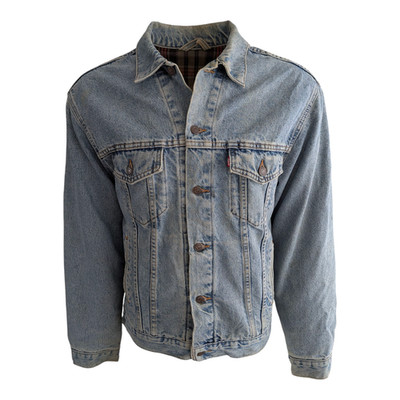 Levi s Denim Trucker Jacke Gr. M/L Flanell gefüttert Vintage USA Made