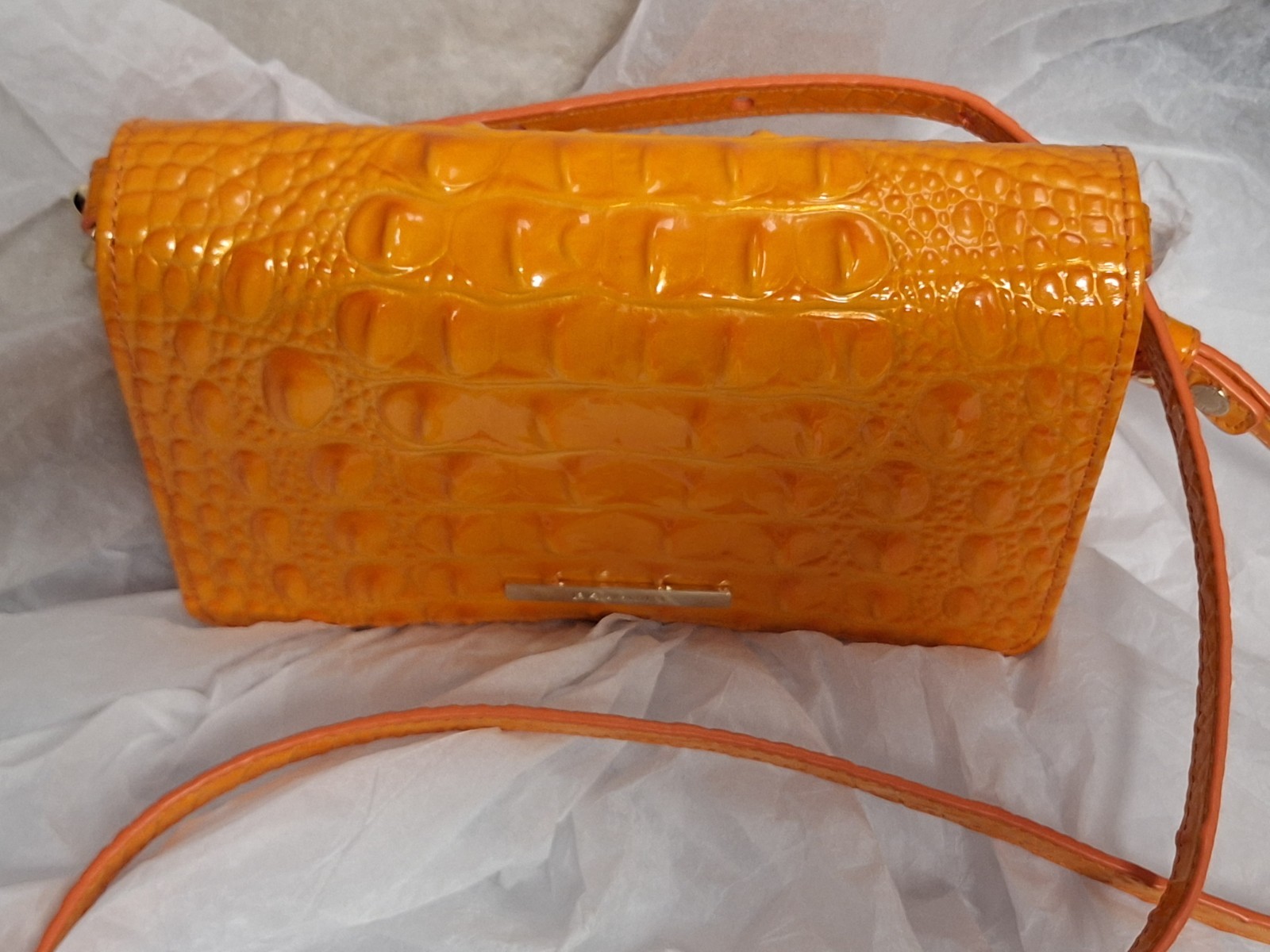 Brahmin Melbourne Collection Mango Orange Small Minuette Crossbody Bag image 2