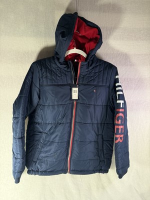 TOMMY HILFIGER FLEECE LINED WINTER PUFFER HOODED JACKET YOUTH LARGE 14/16 NEW GG