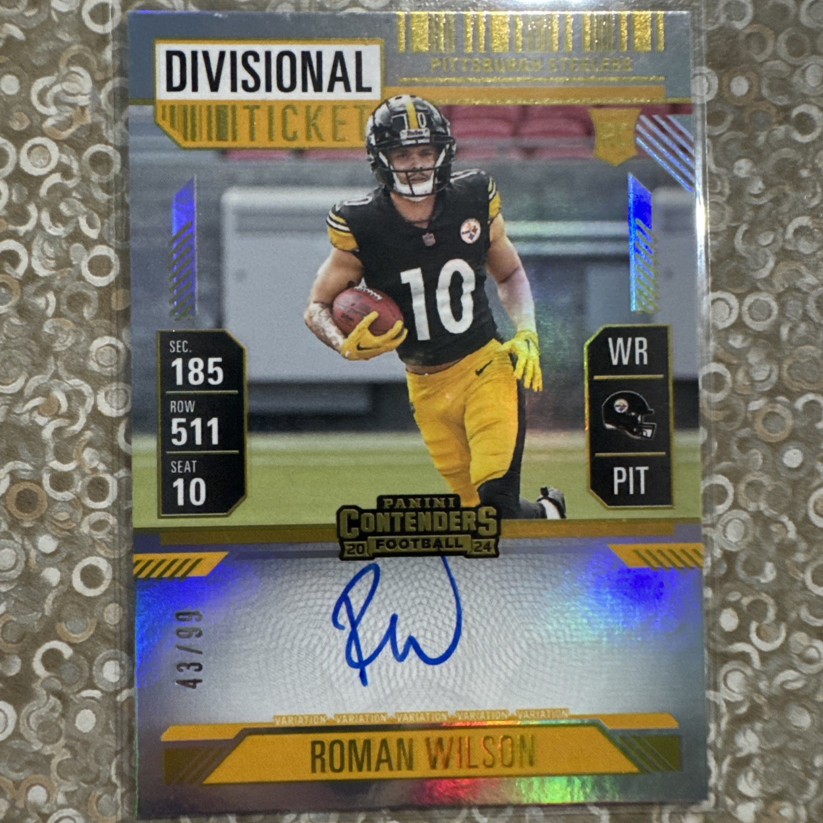 2024 Panini Contenders - Divisional Ticket /99 RPS Variation Roman Wilson #124