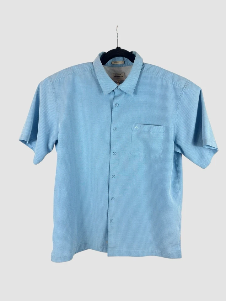 Quiksilver Waterman Men’s XL Short Sleeve Comfort Fit  Striped Button Up Shirt - Image 2 of 4