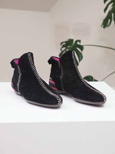 Etro Milano 3000 Luxury Men's Black Suede Ankle Boots Size 41 Made in Italy