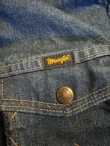 Wrangler Trucker Jacket Blue Denim Broken Twill Large Authentic Western image 7