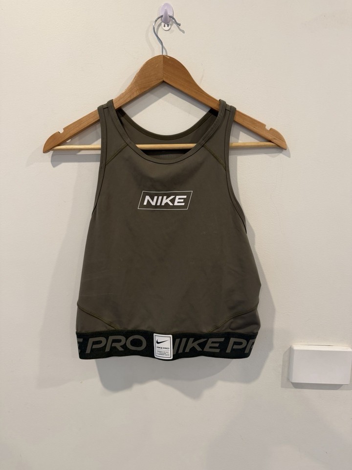 Nike Pro Dri-FIT Women's Sports Bra Medium Support Racerback Green L
