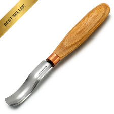 BeaverCraft 0.55 Inch Wood Carving Bent Gouge K8a/14 Carbon Steel Spoon Carving
