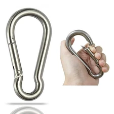 4 Inch Large Spring Snap Hook Carabiner, 304 Stainless Steel Heavy Duty Carab...