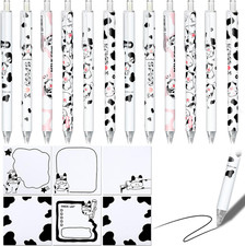 18 Pieces Cow Print Stuff, 12 Cow Pens and 300 Sheets Notes with 5 Styles, Black