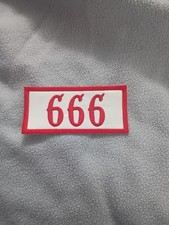 Red and White Large 666 front patch