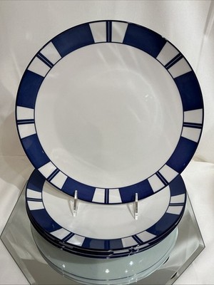 Godinger Jill Zarin Geometric Blue Design 10.5'' Dinner Plate - Set of 4