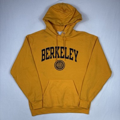 University Of California Berkeley Champion Hoodie Men's M Yellow Distressed