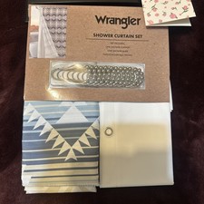 Rare WRANGLER SHOWER CURTAIN 14 Piece WESTERN DESIGN