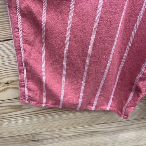 Gap Jumpsuit Romper Small Linen Blend Mineral Red White Stripe Cropped B113 - Picture 9 of 17