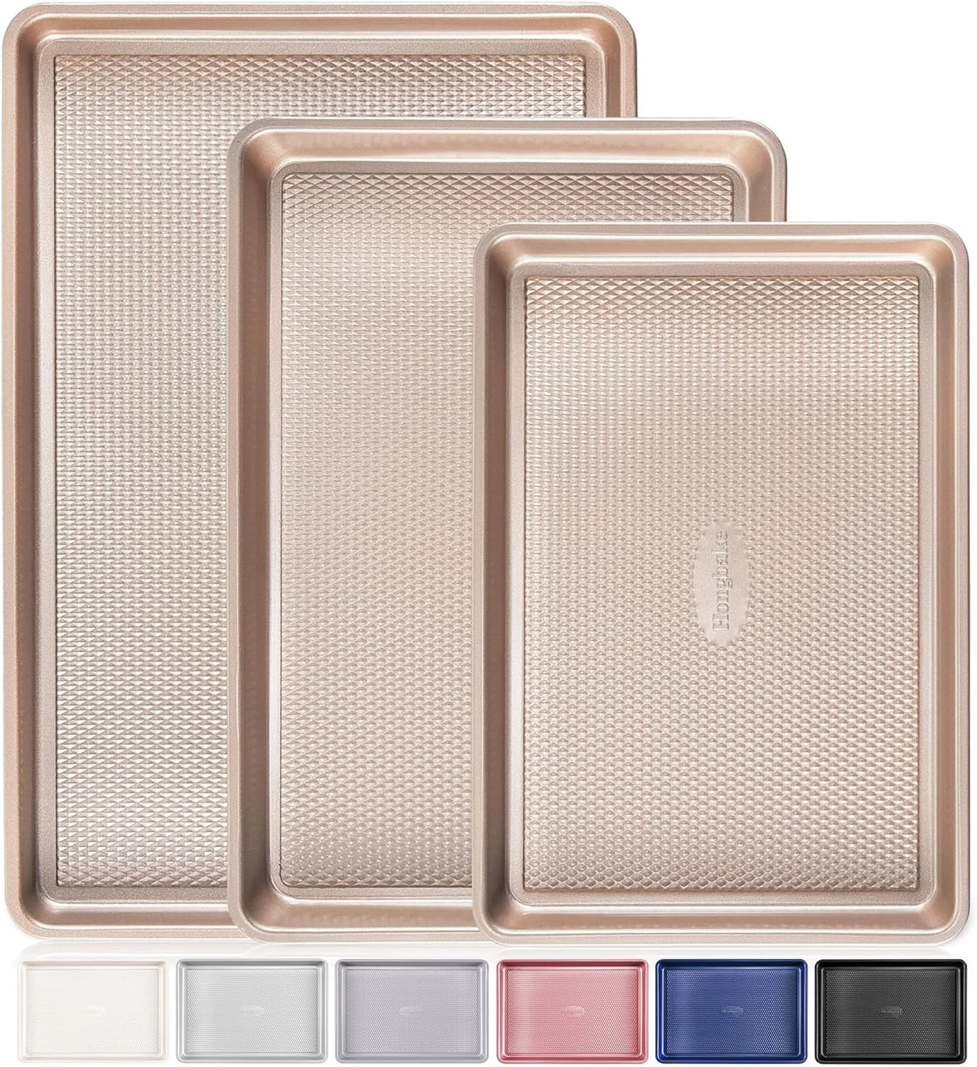 Baking Sheet Pan Set of 3, Nonstick Half/Quarter/Jelly Roll Pans, 0.8Mm Thick
Opens in a new window