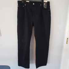 Levi's Premium 501 '90s Straight Fit Mid Rise Button Fly Jeans Black NWT