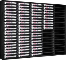 100 Slot Cassette Tape Storage Holder Wooden Audio Tapes Organizer Cassette Tape