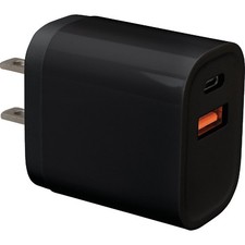 Blue Jet AC Outlet Black Fast Charge 18W Wall USB-C Charger with Power Delivery