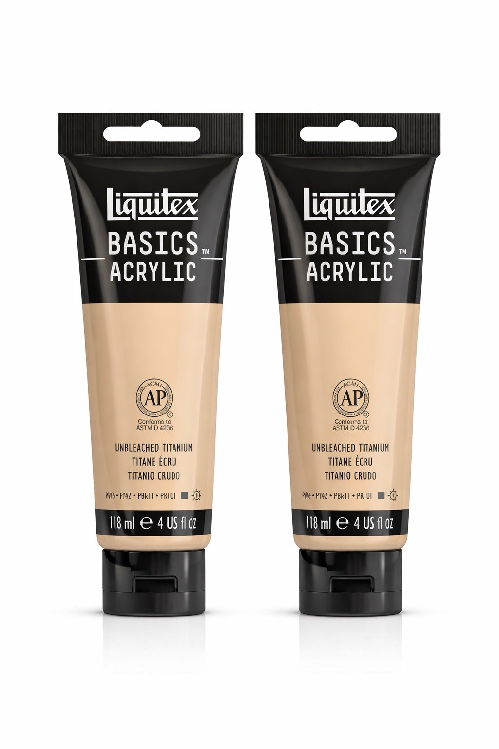 Liquitex Basics Acrylic Paint Unbleached Titanium 118ml x2