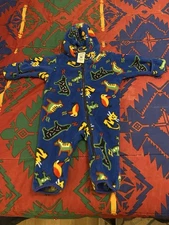 VTG Columbia Toddler 6-12 Mo Purple Blue Boys Animal Fleece Bunting Zip Snowsuit