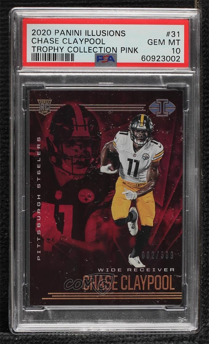 2020 Illusions Trophy Collection Pink /399 Chase Claypool #31 PSA 10 GEM MT 10w9