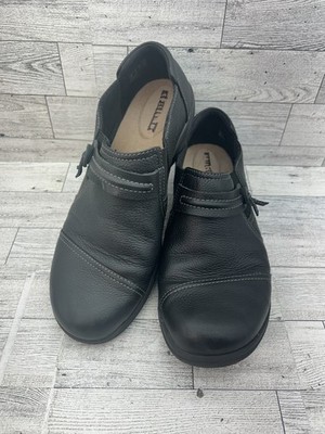 Clarks Shoes Womens Size 9 Black Leather Comfort Slip On  display picture 1