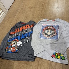 2 Pc Super Mario Long Sleeve Boy Sz 8