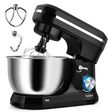 VonShef Black Stand Mixer Electric Food Mixer for Baking, 4.5L Mixing Bowl 1000W