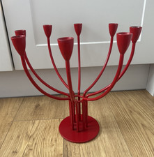 IKEA Stockholm Candle Holder Red Candelabra 8 Arm 90s Y2K Vintage Home Decor 