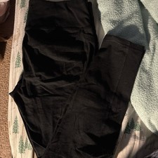 Women's Black Ankle Leggings Solid Regular Size Stretch Comfort Fit