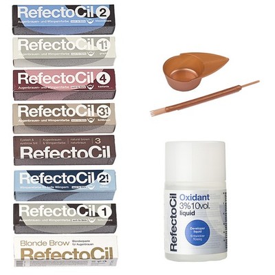 RefectoCil SET Augenbrauen- und Wimpernfarbe 15ml mit Oxidant 100ml & Applikator