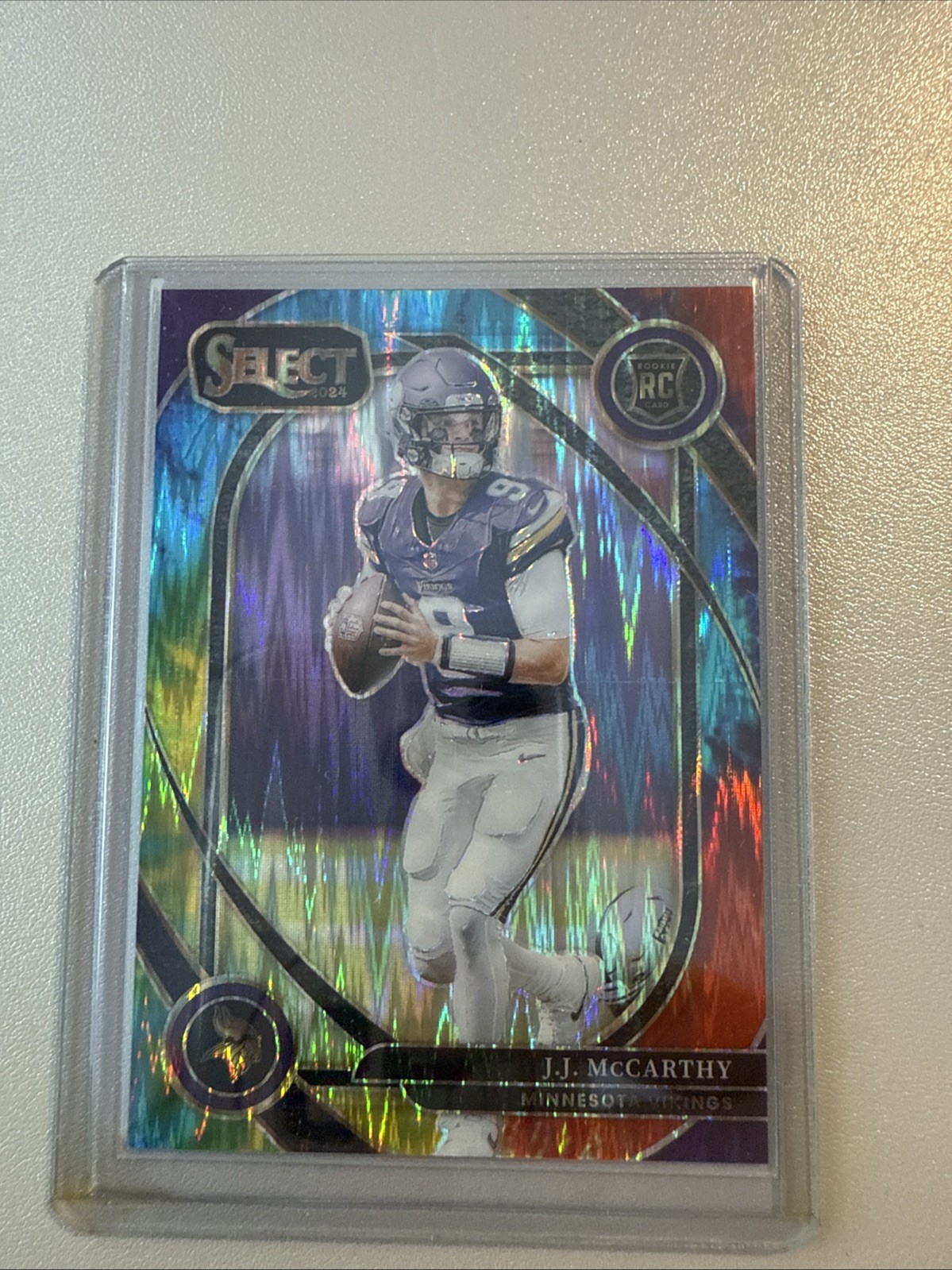 2024 Panini Select JJ McCarthy Tie Dye ShockPrizm Club Level /25 RC SSP Vikings